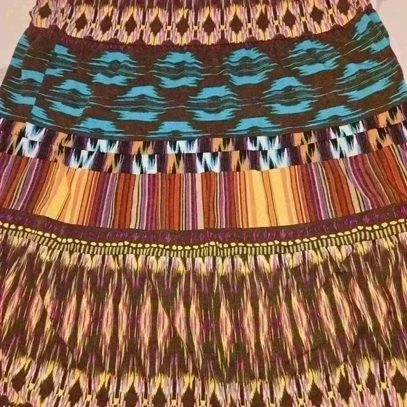 Tracy Evans Limited Womens Layered Ruffle Multi Colored Maxi Skirt Size Medium - Picture 5 of 7